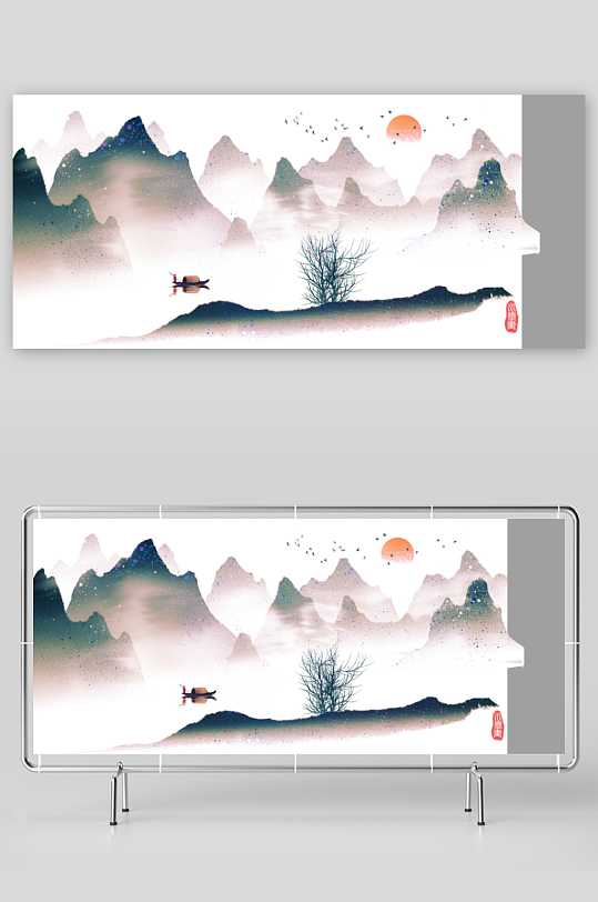 水墨中国风背景素材-众图网