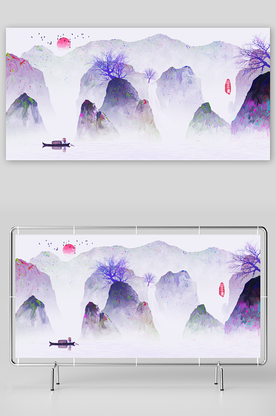 水墨中国风背景素材-众图网