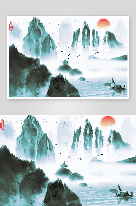 水墨中国风背景素材-众图网