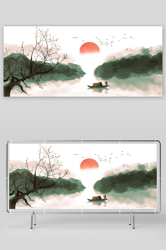 水墨中国风背景装饰画-众图网