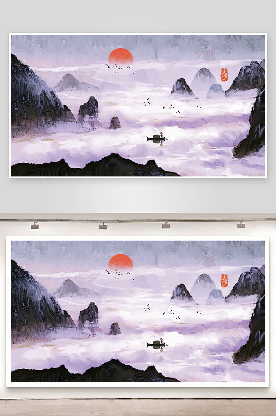 水墨中国风背景装饰画-众图网