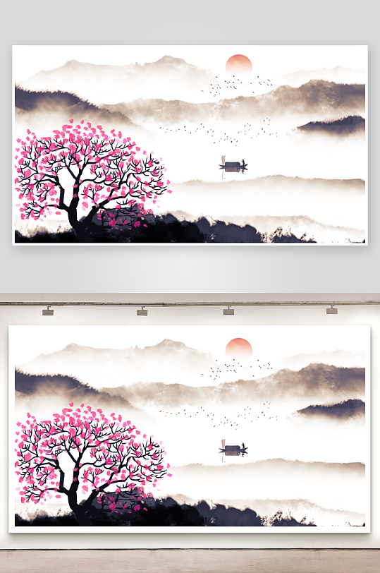 水墨中国风背景装饰画-众图网