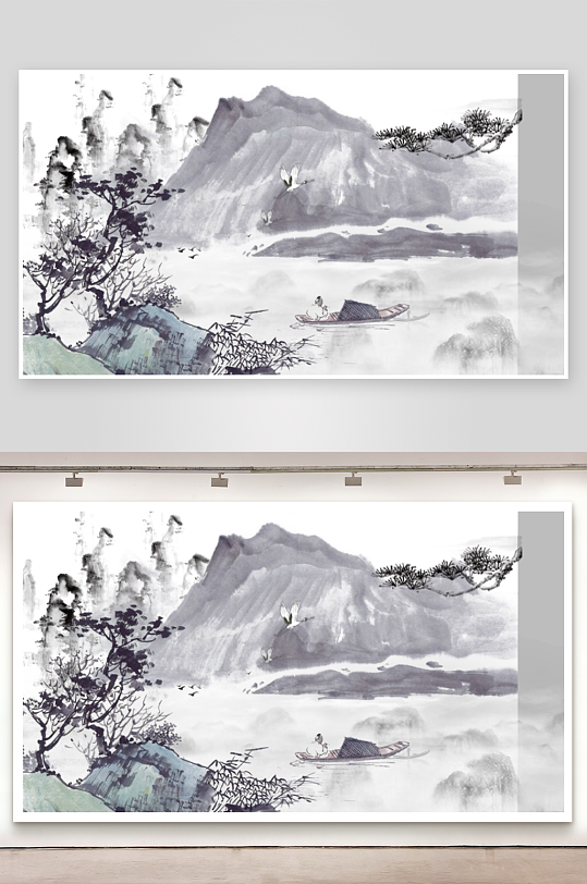 水墨中国风背景装饰画素材-众图网