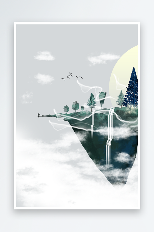 水墨中国风背景装饰画素材-众图网