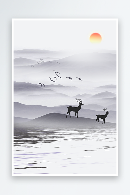 水墨中国风背景装饰画-众图网