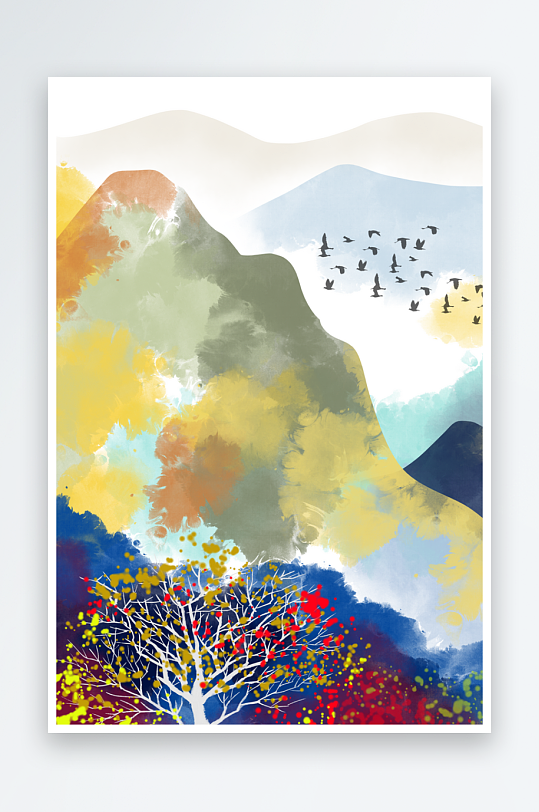 水墨中国风背景装饰画-众图网