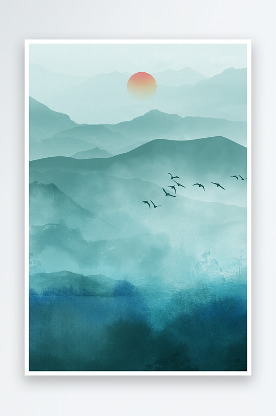 水墨中国风背景装饰画-众图网