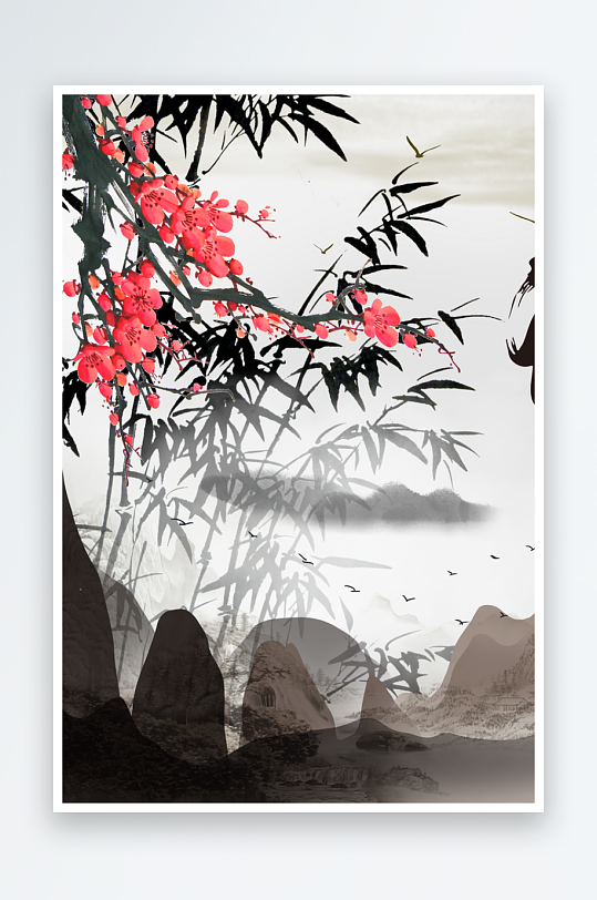 水墨中国风背景装饰画-众图网