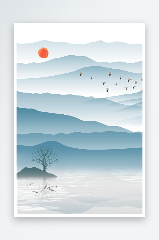 水墨中国风背景装饰画-众图网