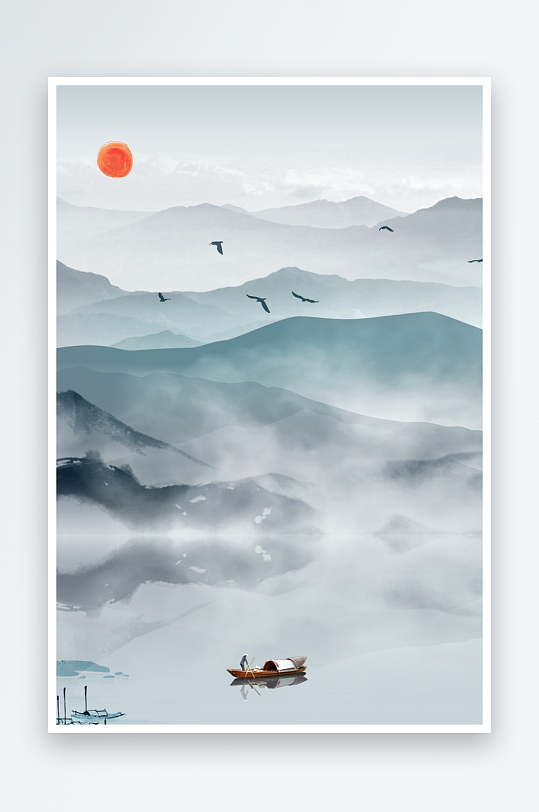 水墨中国风背景装饰画-众图网