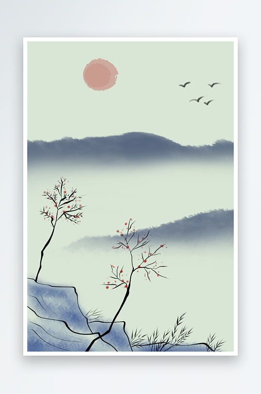 水墨中国风背景素材-众图网