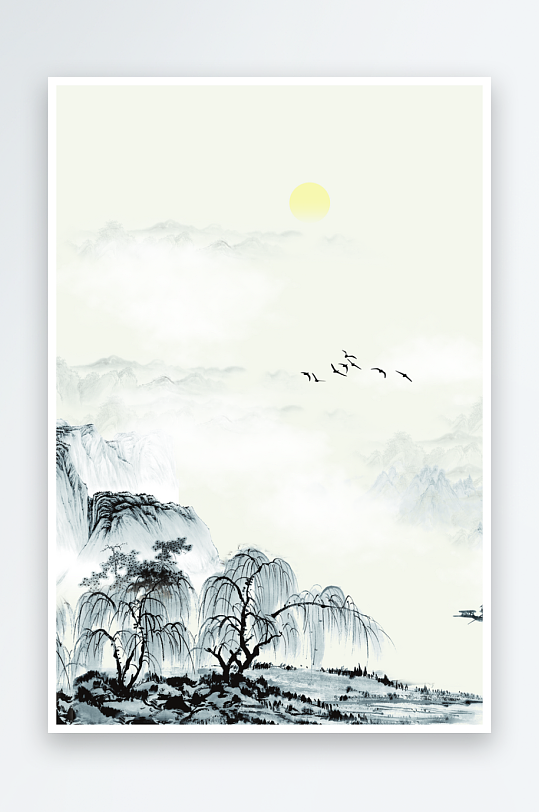 水墨中国风背景装饰画素材-众图网