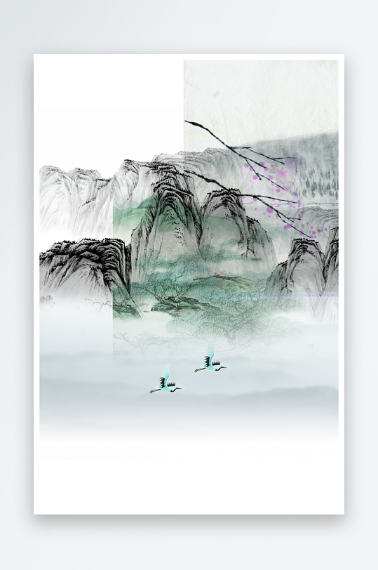 水墨中国风背景装饰画素材-众图网