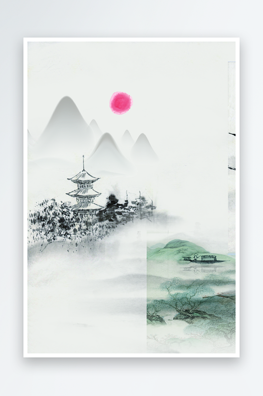 水墨中国风背景装饰画素材-众图网