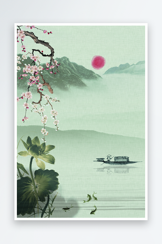 水墨中国风背景装饰画素材-众图网