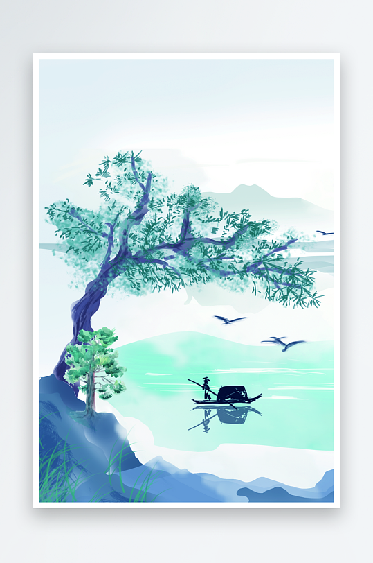 水墨中国风背景装饰画素材-众图网