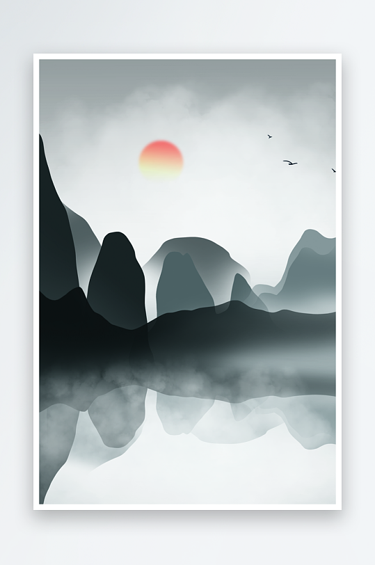 水墨中国风背景装饰画-众图网