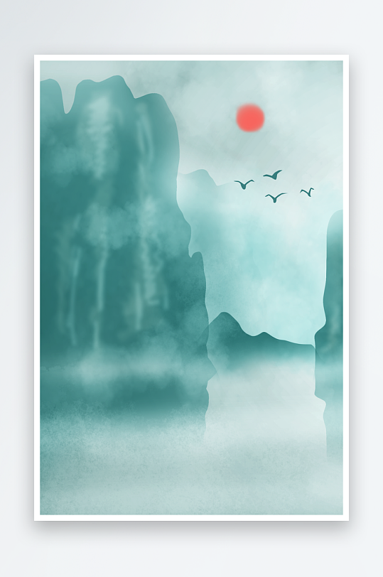 水墨中国风背景装饰画-众图网