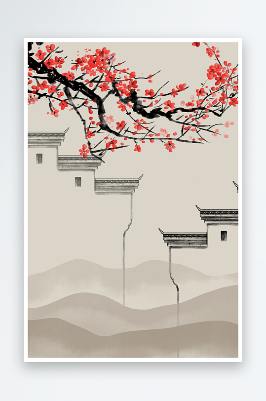 水墨中国风背景装饰画-众图网