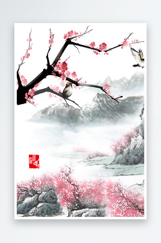 水墨中国风背景装饰画-众图网