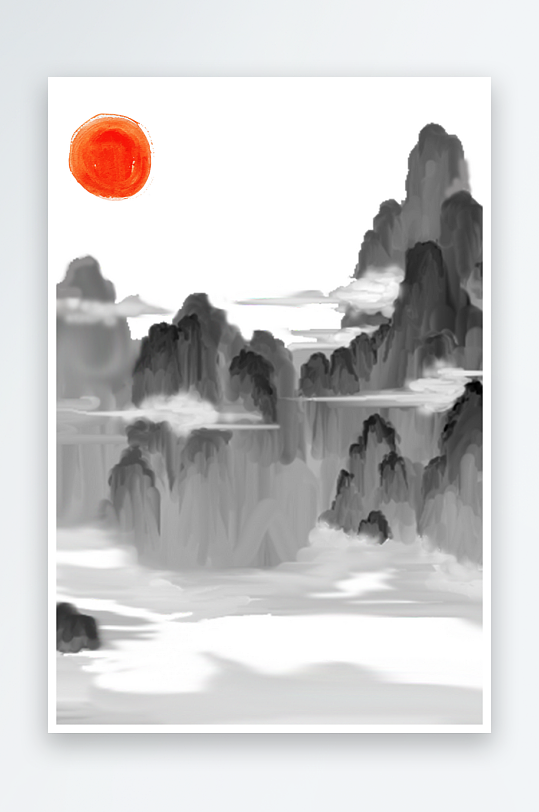 水墨中国风背景装饰画图片-众图网