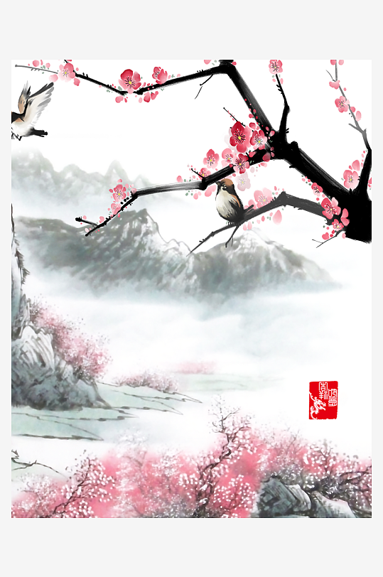 水墨中国风装饰画素材-众图网