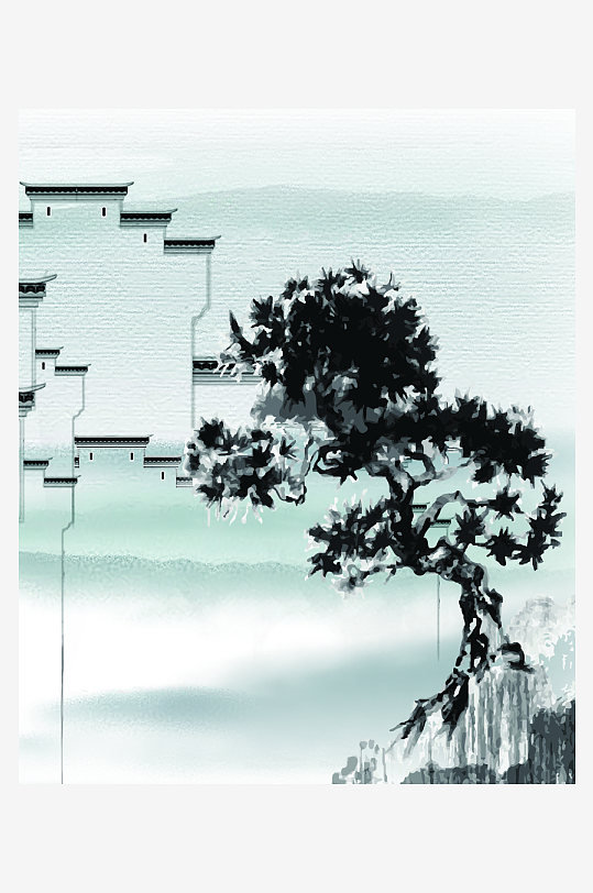 水墨中国风装饰画素材-众图网