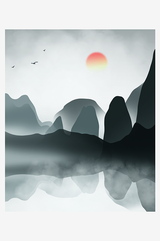 水墨中国风装饰画素材-众图网