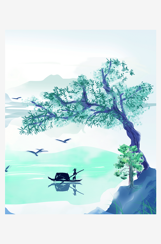 水墨中国风装饰画素材-众图网