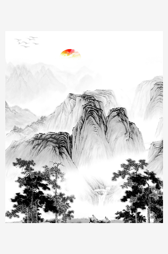 水墨中国风装饰画-众图网