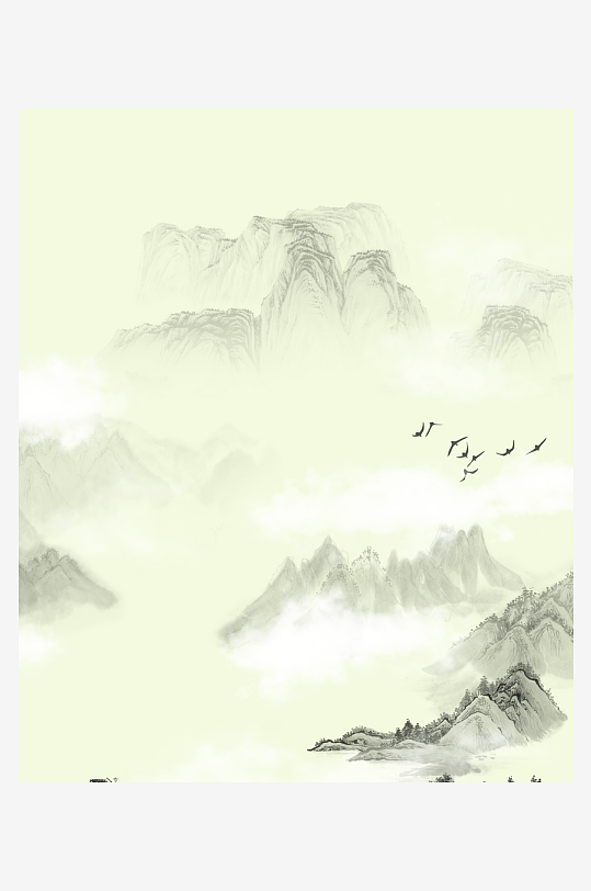 水墨中国风装饰画背景-众图网