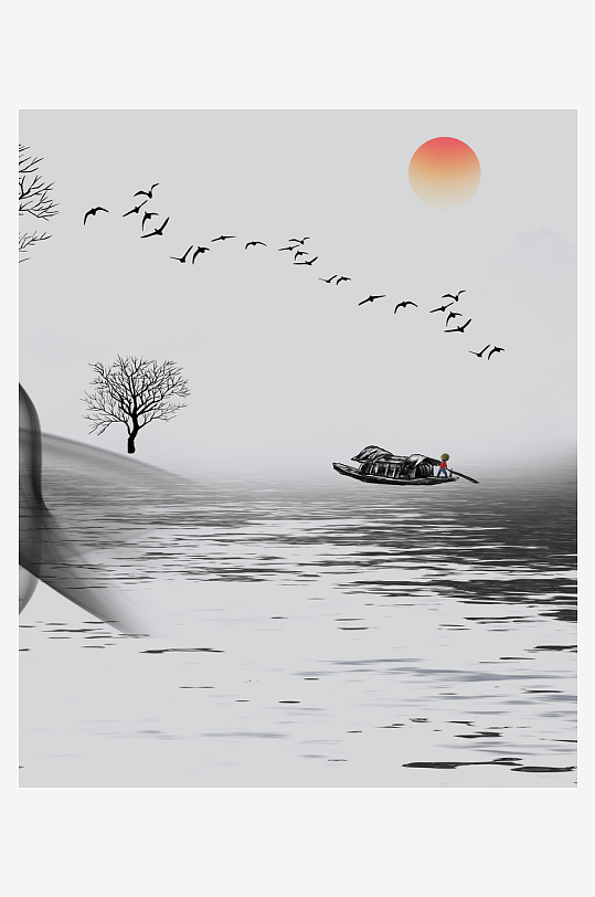 水墨中国风装饰画背景-众图网