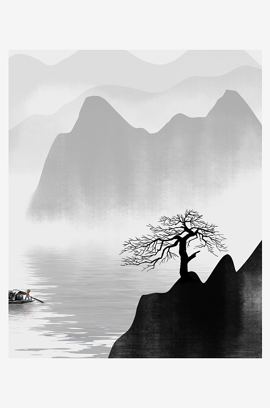 水墨中国风装饰画背景-众图网