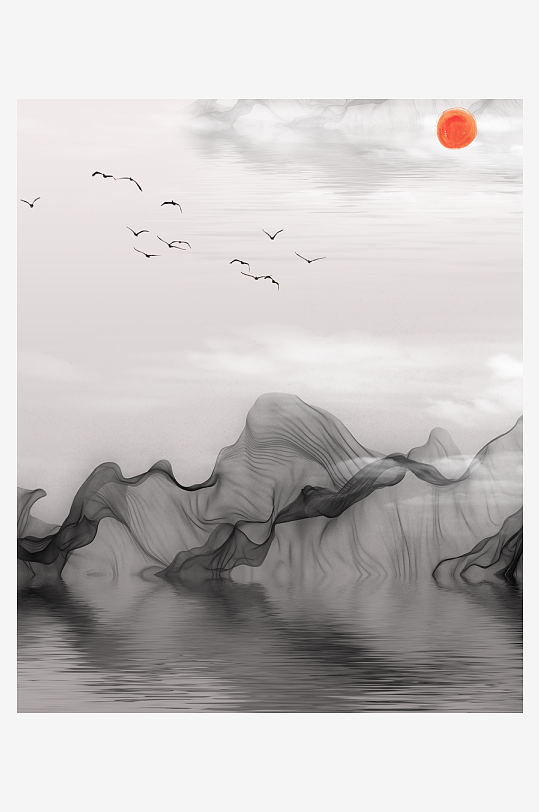 水墨中国风装饰画背景-众图网