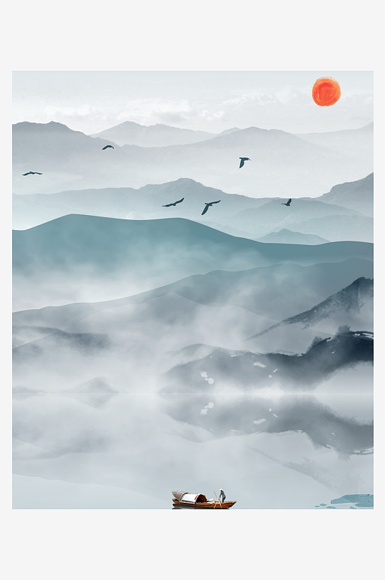 水墨中国风装饰画背景-众图网