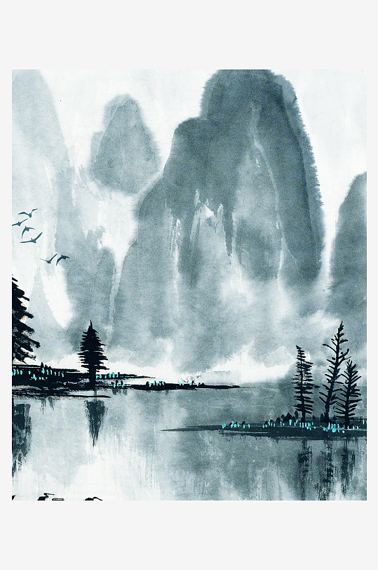 水墨中国风装饰画背景图片-众图网