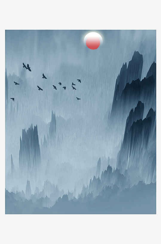 水墨中国风装饰画背景图片-众图网