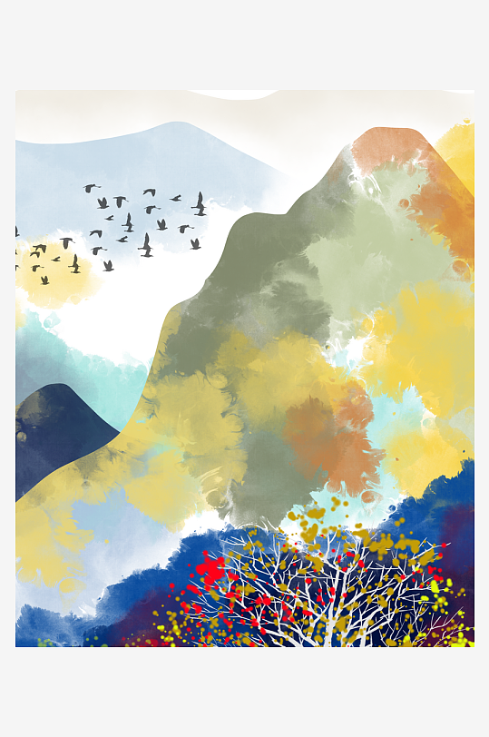 水墨中国风装饰画背景图片-众图网