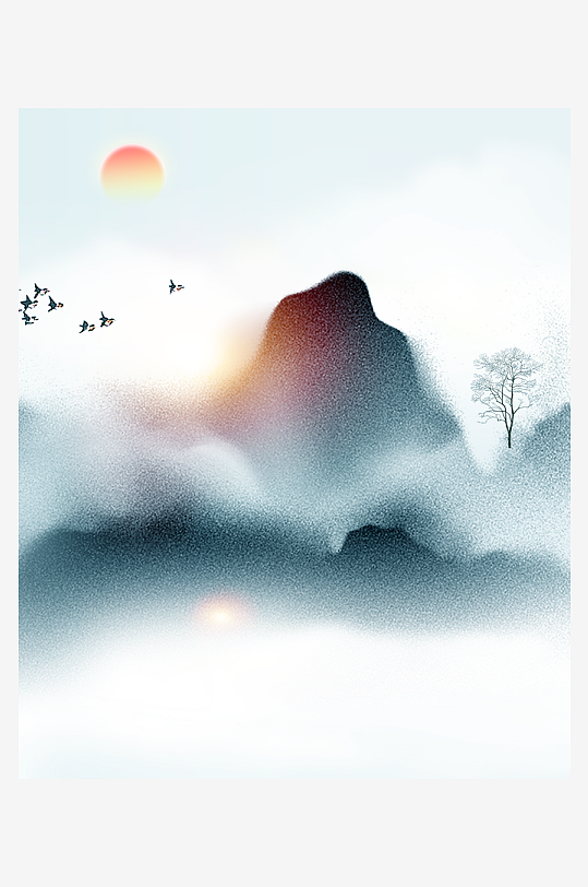 水墨中国风装饰画背景图片-众图网