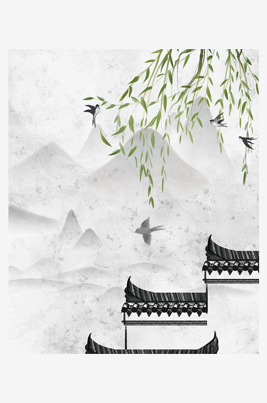 水墨中国风装饰画背景图片-众图网