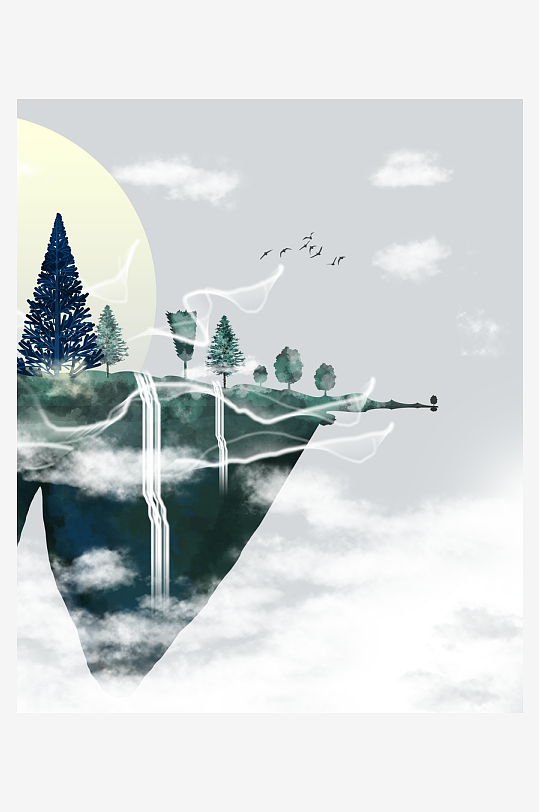 水墨中国风装饰画背景图片-众图网