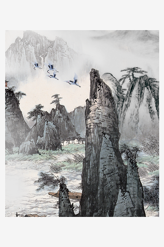 水墨中国风装饰画背景图片-众图网