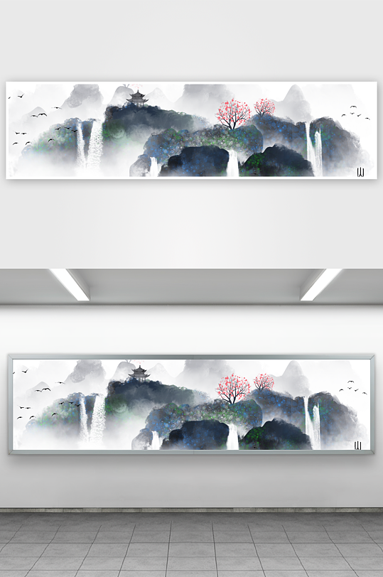 水墨中国风装饰画背景素材-众图网