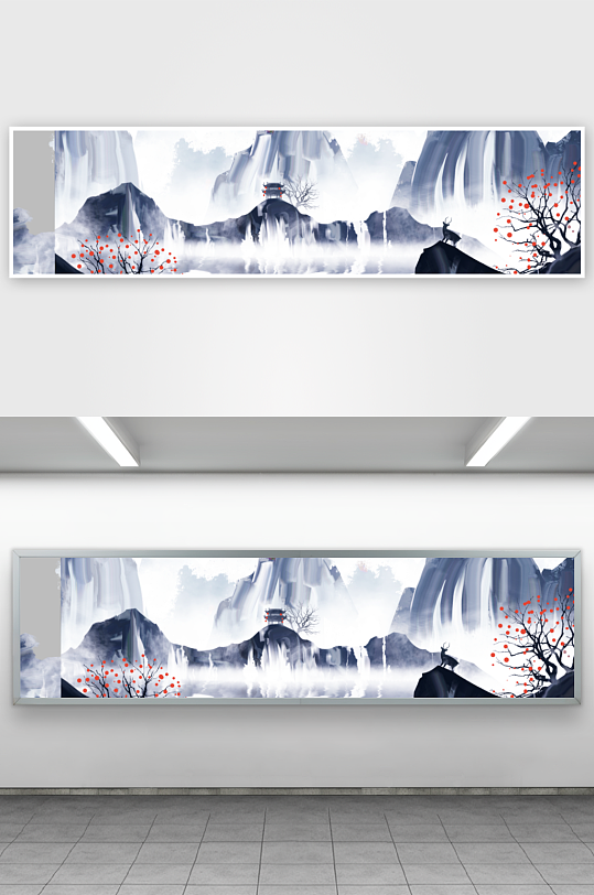 水墨中国风装饰画背景素材-众图网