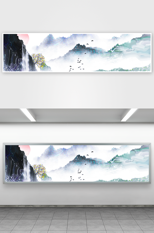 水墨中国风装饰画背景素材-众图网