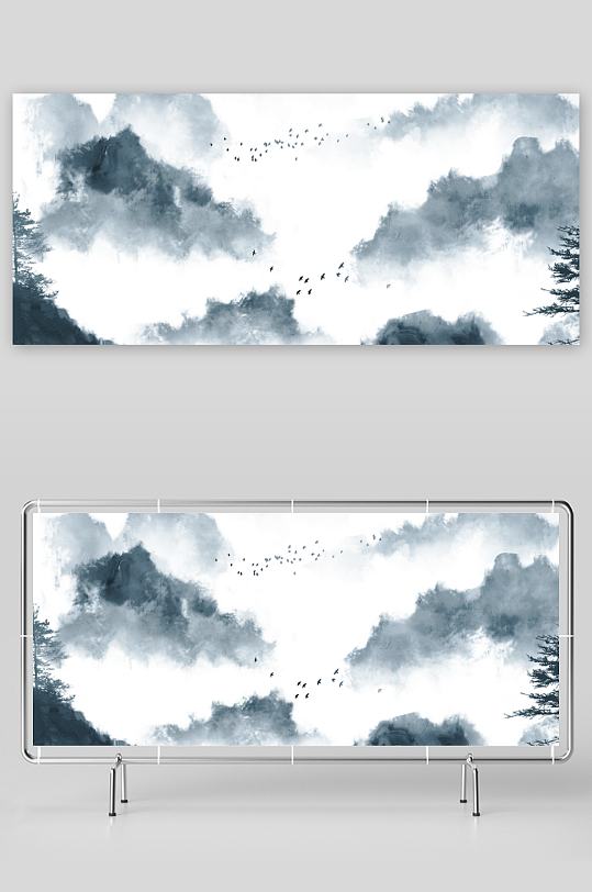 水墨中国风装饰画背景-众图网