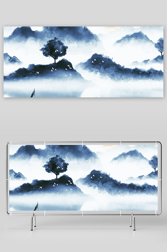 水墨中国风装饰画背景-众图网