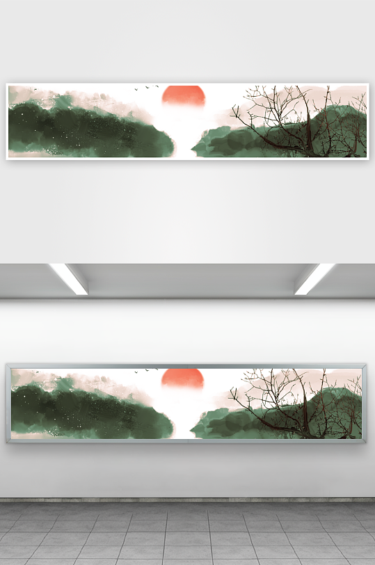 水墨中国风装饰画背景-众图网