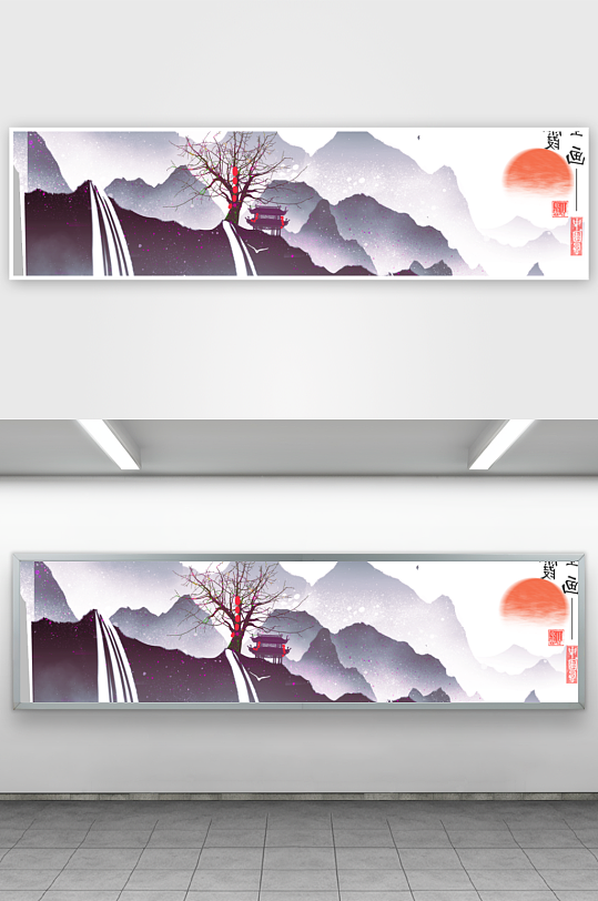 水墨中国风装饰画背景素材-众图网