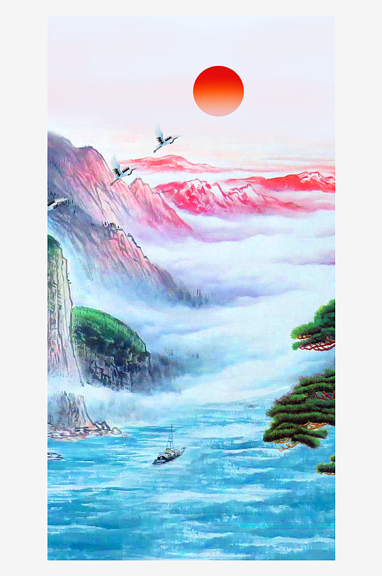 水墨中国风装饰画背景素材-众图网